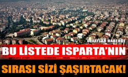 Bu Listede Isparta’nın Sırası Sizi Şaşırtacak!