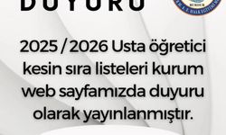 Burdur HEM’den Usta Öğretici Kesin Liste Duyurusu