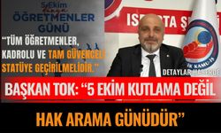 Eğitim-İş Isparta Şube Başkanı Baki Tok: “5 Ekim Kutlama Değil, Hak Arama Günüdür”