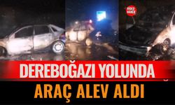 Dereboğazı Yolunda Araç Alev Aldı
