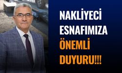 Nakliyeci Esnafımıza Önemli Duyuru !!!