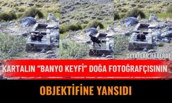 Kartalın “banyo keyfi” doğa fotoğrafçısının objektifine yansıdı