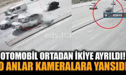 Konya'da Kan Donduran Kaza Anı! Otomobil Ortadan İkiye Bölündü!