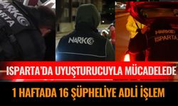 Isparta’da Uy*şturucuyla Mücadelede 1 Haftada 16 Şüpheliye Adli İşlem