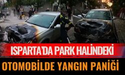 Isparta’da park halindeki otomobilde yangın paniği