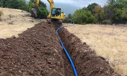 O köyde yeni sulama hattı için ilk kazma vuruldu