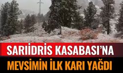 Sarıidris Kasabası'na Mevsimin İlk Karı Düştü