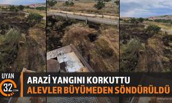 Arazi Yangını Korkuttu Alevler Büyümeden Söndürüldü