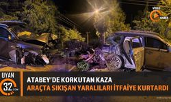 Atabey'de Korkutan Kaza: Araçta Sıkışan Yaralıları İtfaiye Kurtardı