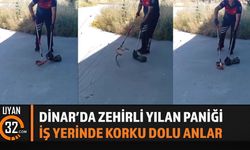 Dinar'da Zehirli Yılan Korku Dolu Anlar Yaşattı