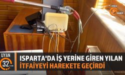 İş Yerine Giren Yılan İtfaiyeyi Harekete Geçirdi
