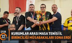 Kurumlar Arası Masa Tenisi İl Birinciliği Müsabakaları Sona Erdi