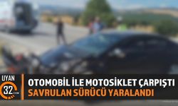 Otomobil İle Motosiklet Çarpıştı Savrulan Sürücü Yaralandı
