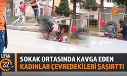 Sokak Ortasında Kavga Eden Kadınlar Çevredekileri Şaşırttı