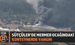 Sütçüler'de Mermer Ocağındaki Konteynerde Yangın