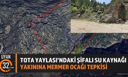 Tota Yaylası'ndaki Şifalı Su Kaynağı Yakınına Mermer Ocağı Tepkisi