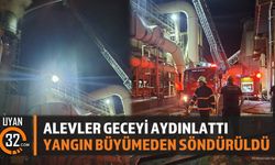 Alevler geceyi aydınlattı; Yangın büyümeden söndürüldü