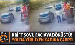 Drift Şovu Faciaya Dönüştü! Yolda Yürüyen Kadına Çarptı