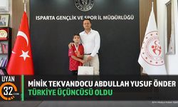 Minik Tekvandocu Abdullah Yusuf Önder Türkiye Üçüncüsü Oldu