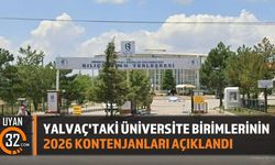 Yalvaç'taki Üniversite Birimlerinin 2026 Kontenjanları Açıklandı