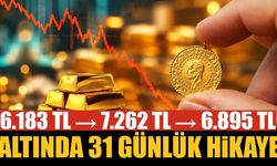 Bir gram altının 31 günlük hikayesi: 6.183 TL’den 7.262 TL’ye, şimdi 6.895 TL