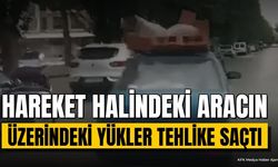 Isparta'da Otomobil Tavanında Sabitlenmeyen Yük Tehlike Saçtı