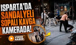 Isparta’da Sandalyeli Sopalı Kavga Kamerada