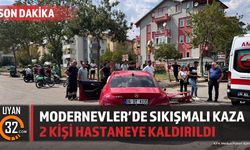 Modernevler'de Sıkışmalı Kaza: 2 Kişi Hastaneye Kaldırıldı