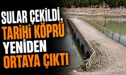 Sütçüler'de Baraj Suları Çekildi, Tarihi Köprü Gün Yüzüne Çıktı