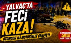 Otomobille Motosiklet Çarpıştı: 16 Yaşındaki Çocuk Ağır Yaralandı