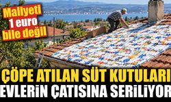 Maliyeti 1 euro bile değil: Çöpe atılan süt kutuları evlerin çatısına seriliyor