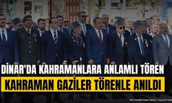 Dinar'da 19 Eylül Gaziler Günü Törenle Kutlandı: Çelenkler Sunuldu