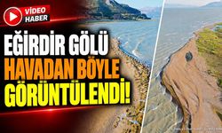 Eğirdir Gölü Havadan Görüntülendi: Sular Çekildi Adacıklar Çıktı