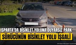Isparta'da Bisiklet Yoluna Park Eden Sürücüye Tepki Yağdı