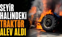 Isparta-Konya Yolunda Hareketli Dakikalar: Traktör Alev Alev Yandı!