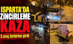 Isparta'da Zincirleme Trafik Kazası: 5 Araç Birbirine Girdi