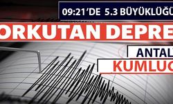 Antalya'da 5.3 Büyüklüğünde Deprem!