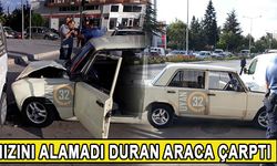 Hızını Alamadı Duran Araca Çarptı