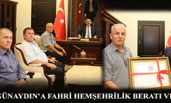 Vali Günaydın'a Fahri Hemşehrilik Beratı Verildi