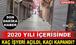 Isparta'da 2020 Yılı İçerisinde Kaç İşletme Açıldı, Kaçı Kapandı