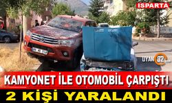 Kamyonet İle Otomobil Çarpıştı 2 Yaralı