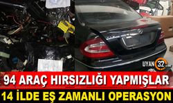 14 İlde Eş Zamanlı Operasyon! 94 Adet Oto Hırsızlığı Yapmışlar