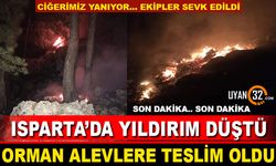 Yıldırım Düştü! Sütçüler'de Son Dakika Orman Yangını