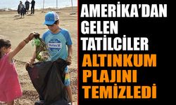 Amerika’dan Gelen Tatilciler Altınkum Plajında Çöp Topladı.