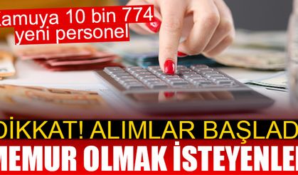 Kamuya 10 bin 774 yeni personel alınacak