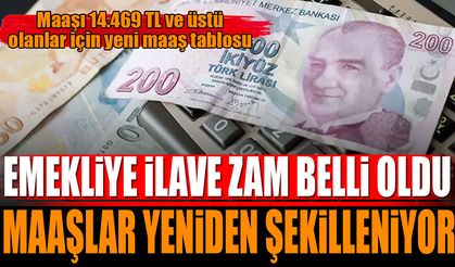 Emekliye İLAVE ZAM belli oldu! İlk Benden Duyun: Maaşı 14.469 TL ve üstü olanlar için yeni maaş tablosu