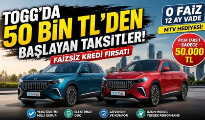 TOGG'da 50 Bin TL'den Başlayan Taksitler!
