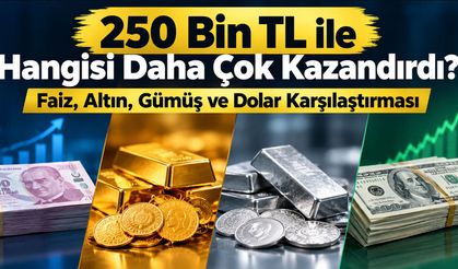 250 Bin TL ile Hangisi Daha Çok Kazandırdı? Faiz, Altın, Gümüş ve Dolar Karşılaştırması