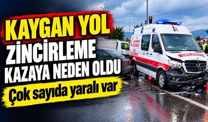 Kaygan Yol Zincirleme Kazaya Neden Oldu