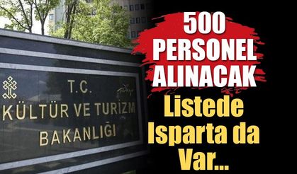 Kültür ve Turizm Bakanlığı 500 Sözleşmeli Personel Alacak; Listede Isparta'da Var